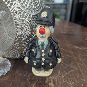 Charming Black and Gold Clown Figurine